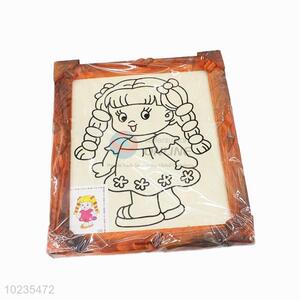 Wholesale cute fashionable low price wooden-frame mud painting