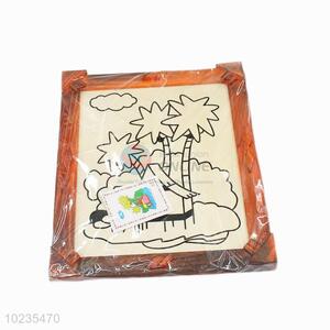 Popular top quality cute wooden-frame mud painting