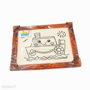 New style popular cute wooden-frame mud painting