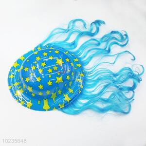 Hot sale PVC party top hat/performance hat with hair