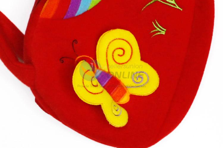 New Design Red Plush Embroidered Hand Bag