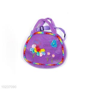 Hot Sale Purple Embroidered Plush Cartoon Hand Bag