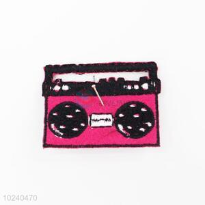 Hot sale sound recorder shape shape embroidery badge brooch