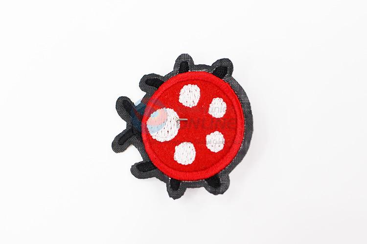 Promotional ladybird shape shape embroidery badge brooch