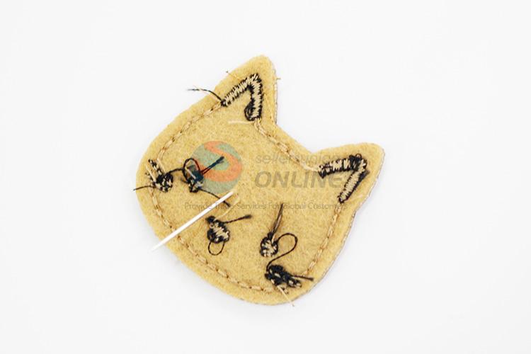 Cute cheap cat shape embroidery badge brooch