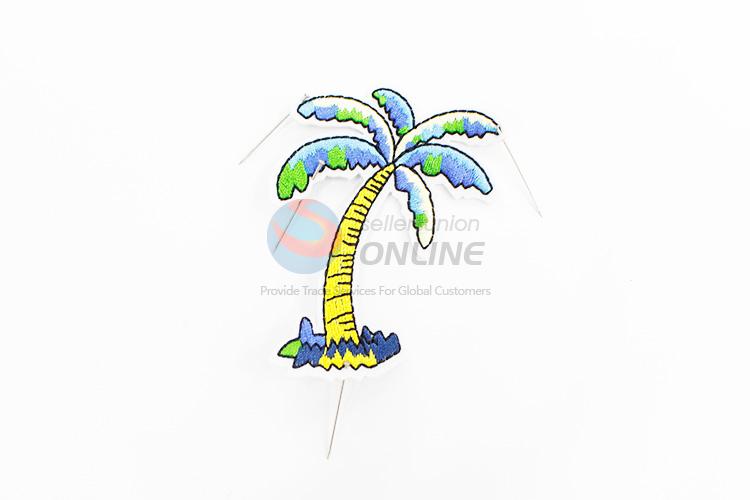 China wholesale coconut tree shape embroidery badge brooch