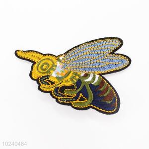 Fashion bee shape embroidery badge brooch