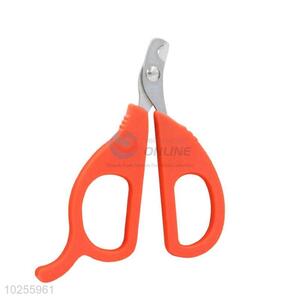 Stainless Steel Pet Nail Clippers with Red Plastic Handle