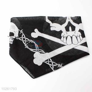 Skull Pattern 100% Cotton Printing Head Kerchief Square Bandana