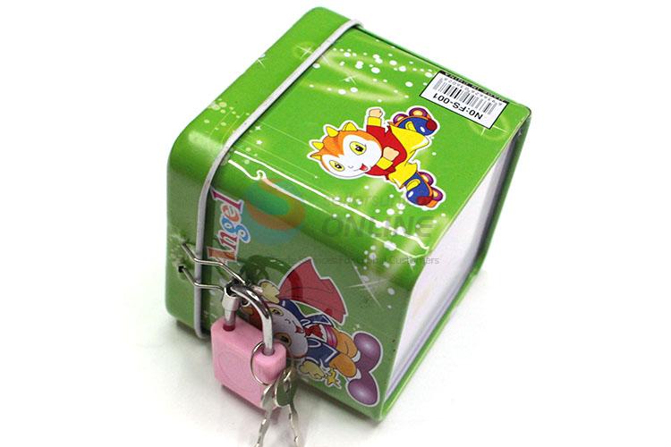 Factory Hot Sell Green Money Box with Lock&Key for Sale