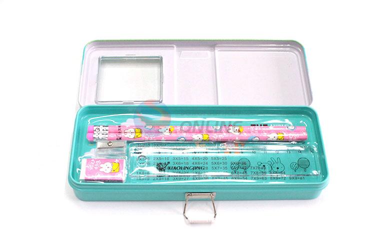 Factory Direct Cartoon Lion Pattern Iron Pencil Box for Student