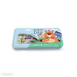 Cute Cartoon Mole Pattern Iron Pencil Box for Student