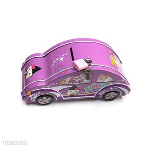 Wholesale Supplies Car Shaped Purple <em>Money</em> Box with Lock&Key for Sale