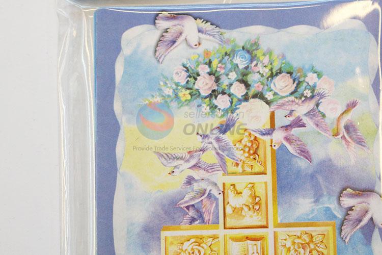 Crucifix and Flower Pattern Paper Gift Cards Greeting Wishes Cards