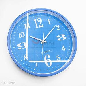 High Quality New Blue Color Round Plastic Wall Clock