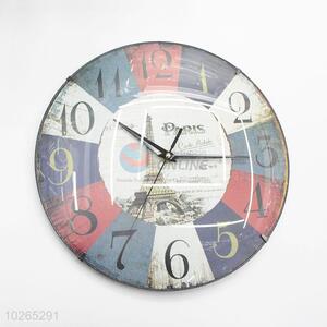 Vintage Style The Eiffel Tower Pattern Plastic Wall Clock