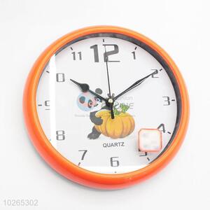Pumpkin Panda Printed Decorative Plastic Wall Clock