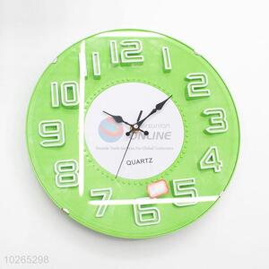 Fresh Green Color Plastic Wall Clock