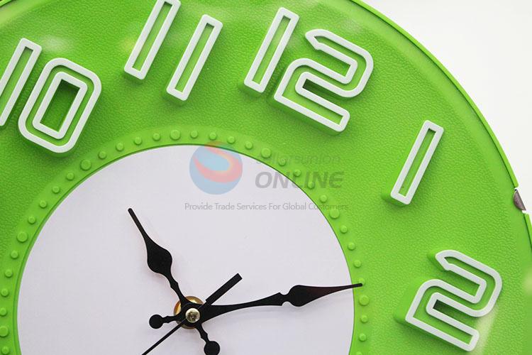 Fresh Green Color Plastic Wall Clock