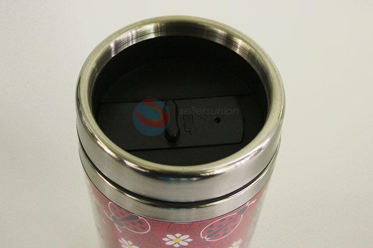 Cartoon Coccinella Septempunctata Pattern 201 Stainless Steel Sport Water Cup Portable Water Bottles