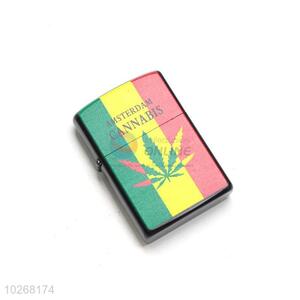 Wholesale Amsterdam Cannabis Printed Stainless Iron Lighters for Sale
