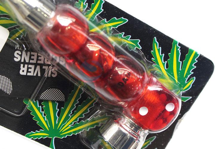 Top Selling Red Handle Metal Tobacco Pipe for Sale