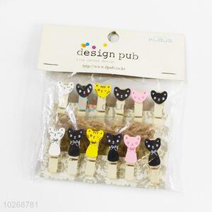 Personalized Wedding Party / Fashion Special Gift Cartoon Cat Wooden Clip