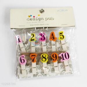 Best Selling Party Colorful Numbers Clips Office Supplies Mini Wooden