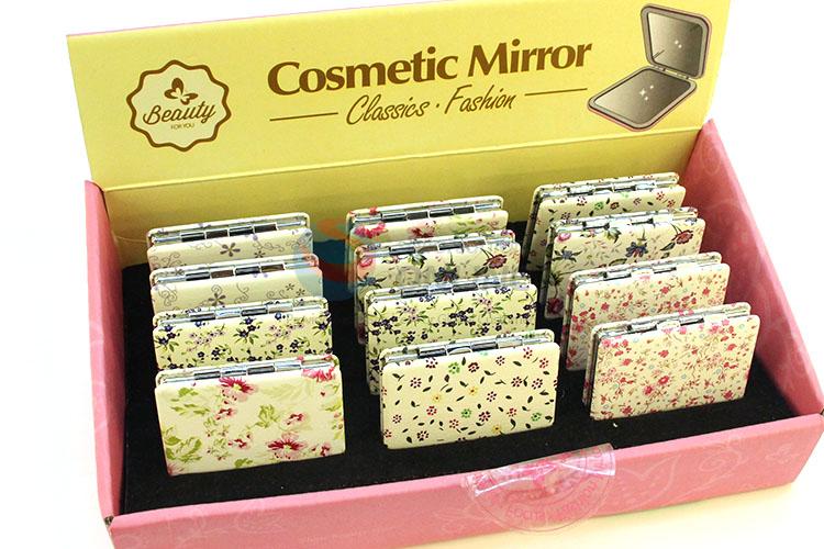 Nice Flower Design Square Pocket Cosmetic Mirror for Sale