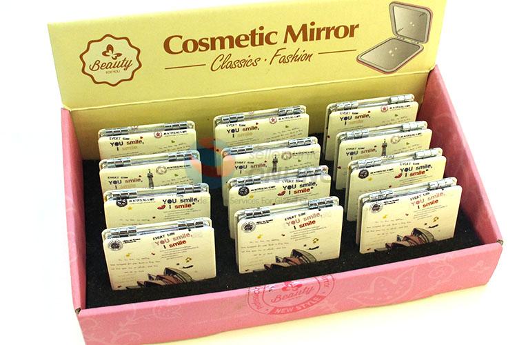 Top Selling Building Printed Square Pocket Cosmetic Mirror for Sale
