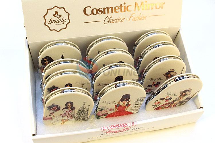 Fashionable Girl Printed Pocket Cosmetic Mirror for Sale