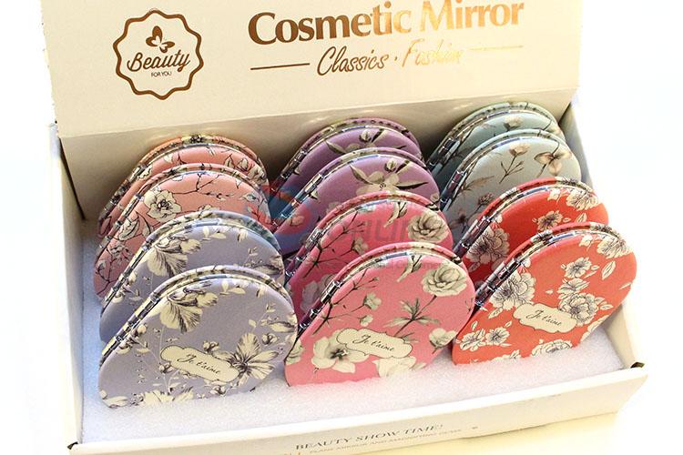 Popular Flower Pattern Pocket Cosmetic Mirror for Sale