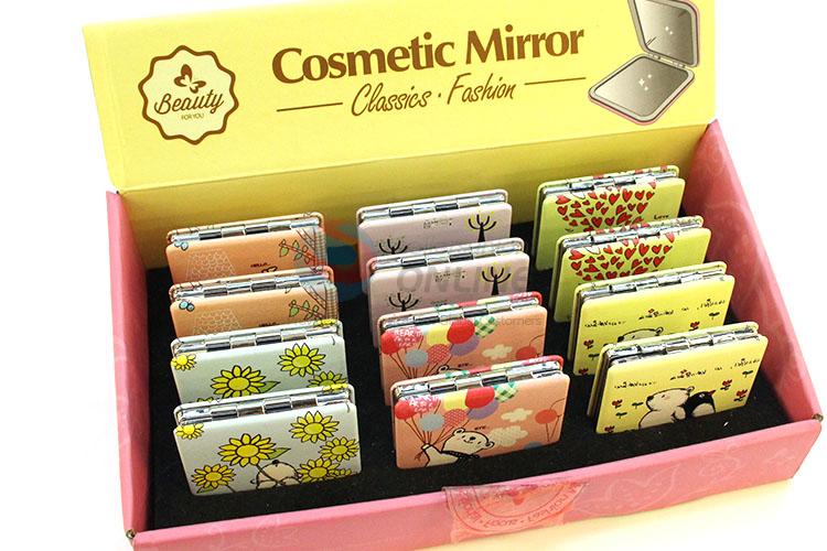 Lovely Cartoon Pattern Square Pocket Cosmetic Mirror for Sale