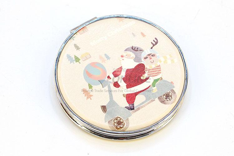 Factory Supply Christmas Round Pocket Cosmetic Mirror for Sale