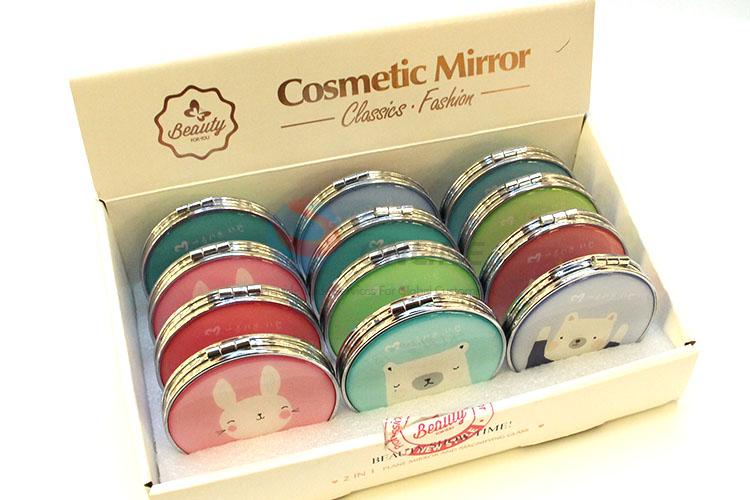 Factory Supply Cartoon Pattern Round Pocket Cosmetic Mirror for Sale