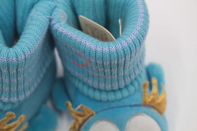 Wholesale penguin pattern Super soft Coral fleece baby shoes