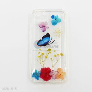 Pretty Cute Butterfly and Dried Flower Pattern TPU Mobile Phone Shell for iphone