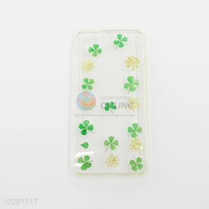 Wholesale Four Leaf Clover Dried Plant TPU Mobile Phone Shell for iphone