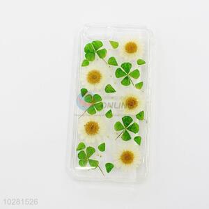 Four Leaf Clover and Dried Flower Printed TPU Mobile Phone Shell for iphone