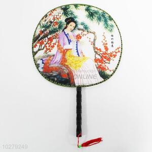 Chinese style retro fairy printing silk hand fan