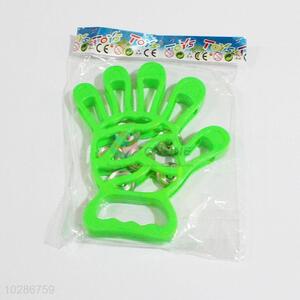 Wholesale Green Color Hand Shaped Hand Jingle Shaking Bell