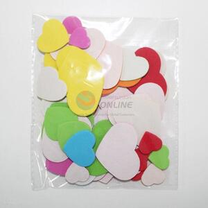 Lovely Heart Shaped EVA Glitter Stickers for Wall Decoration