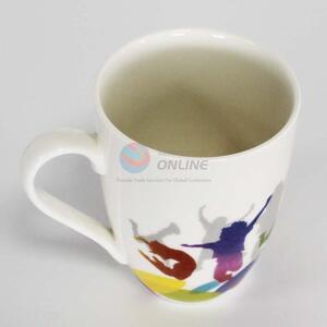 Energetic Young People Pattern Ceramic Cup