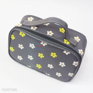 Flowers Pattern Professional Cosmetic Bag Women's Large Capacity Storage Handbag