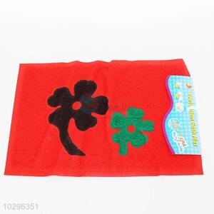 Great cheap new style red floor mat with green&black flowers