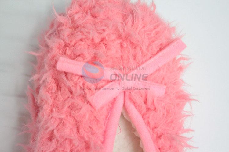 Promotional pure color plush indoor ground sandals