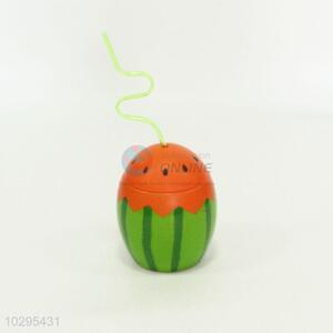 Promotional Gift Watermelon Shaped Plastic Cup with Straw