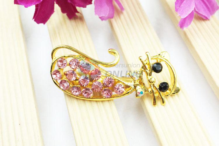 Beautiful Women Rhinestone Brooch/Breastpin in Cartoon Cat Shape