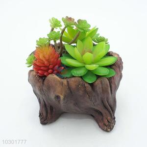 Customized  stump modelling flowerpot fake succulent plants/simulation plant