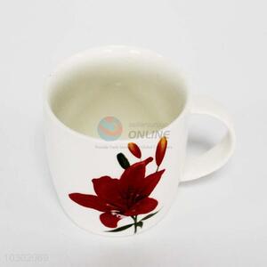 Red Flower Pattern Ceramic Cup Water Cup